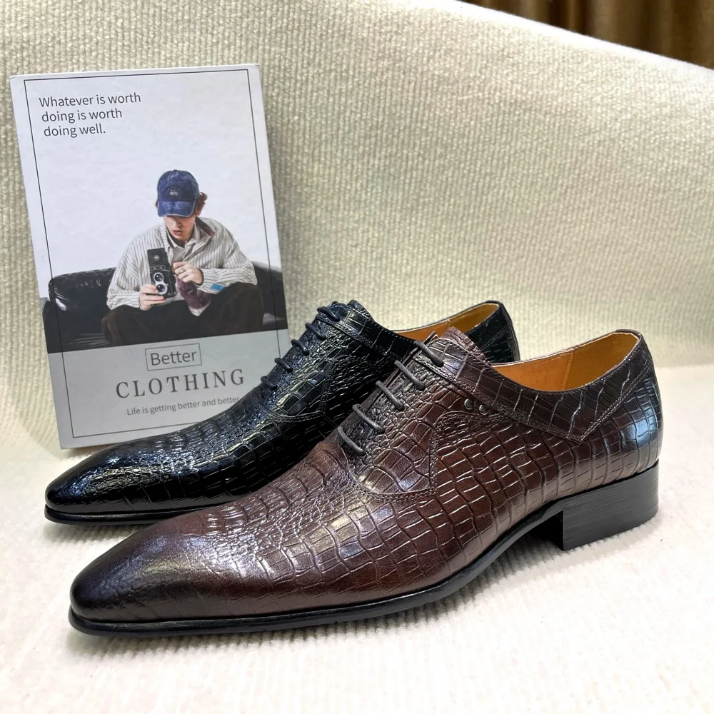 Men Formal Wear Wedding - İtalyan Lüks erkek Sivri Burun Oxford