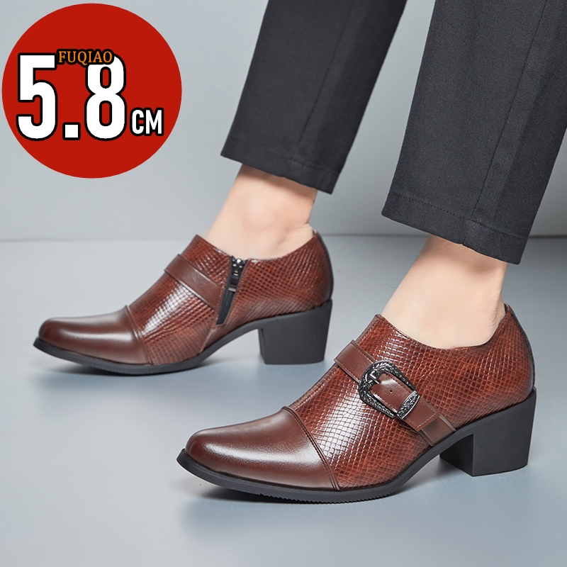 Men'S Formal Style - Vintage Stil erkek Yüksek Topuk Deri
