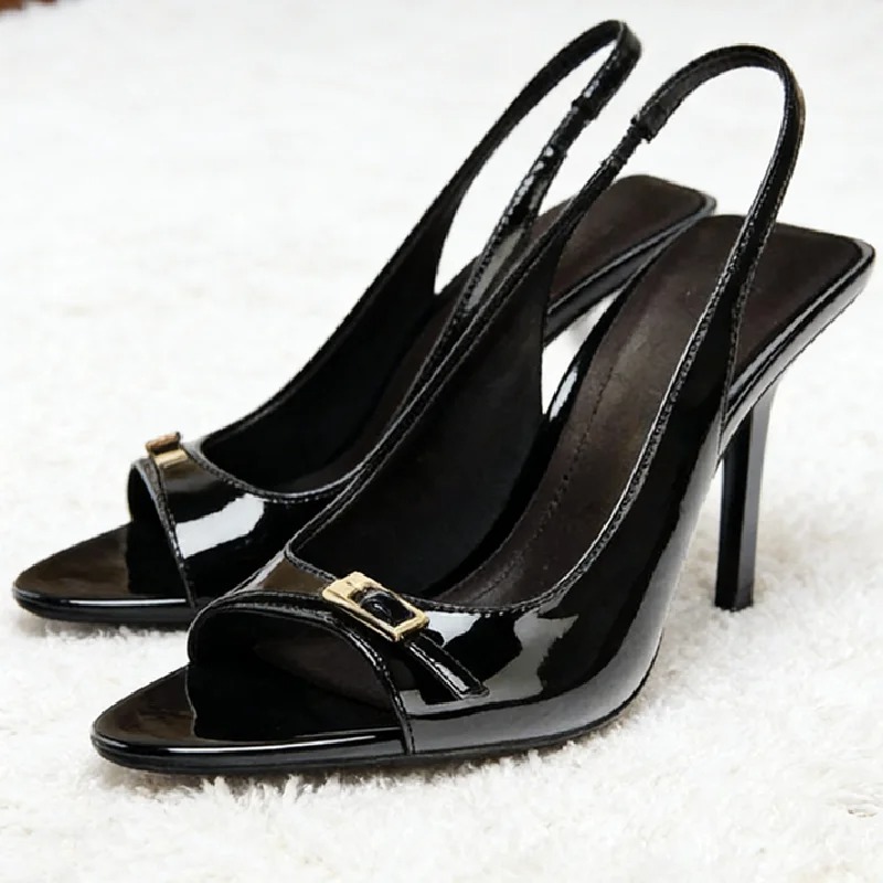 Formal Belt Leather Thin - Yüksek Kaliteli Patent Deri Topuklu Sandalet