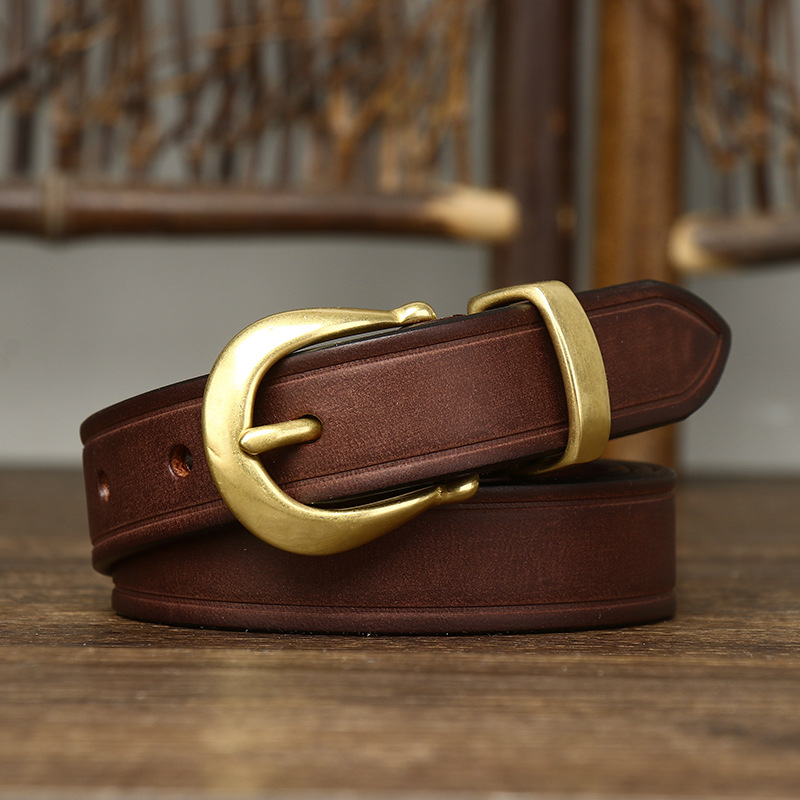 Formal Belt Leather Thin - 85-120 cm Kadın Saf Gerçek Dana
