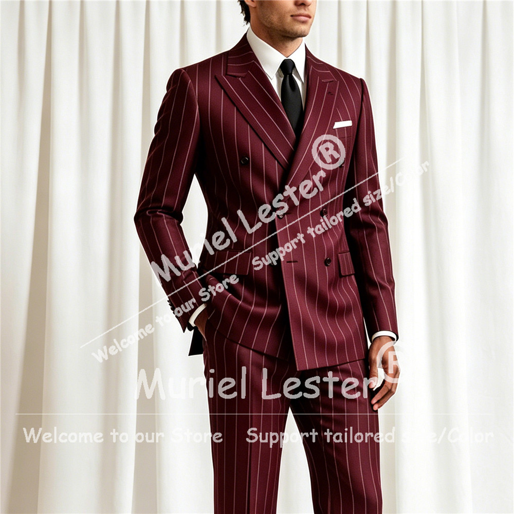 Men'S Style Formal Wear - Zarif Çizgili Takım Elbise Erkek 2