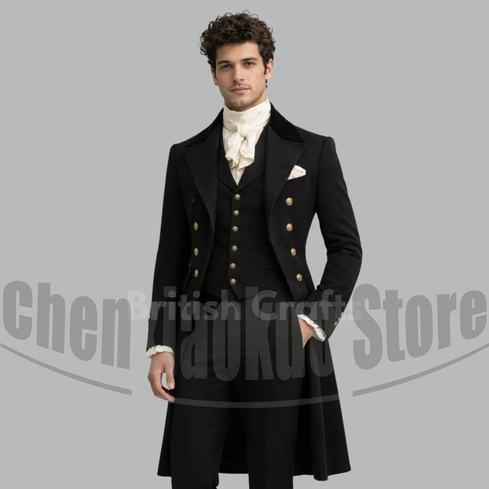 Victorian Men'S Formal Wear - Siyah Erkek Viktorya Dönemi Frak 3