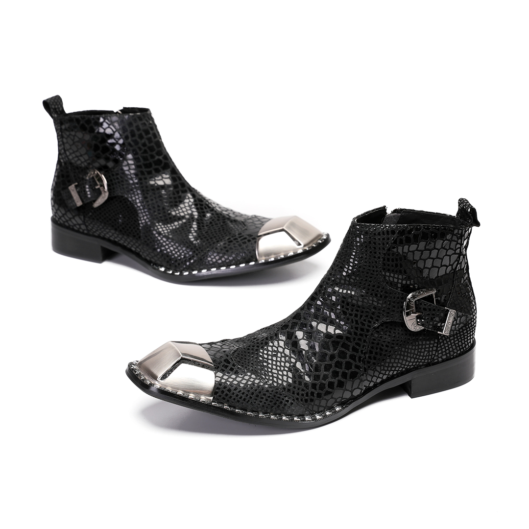 Men'S Formal Style - İngiliz siyah inek deri erkek parti
