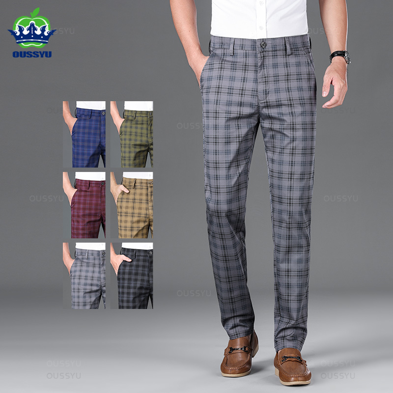 Men'S Formal Style - OUSSYU marka giyim yüksek kaliteli ekose