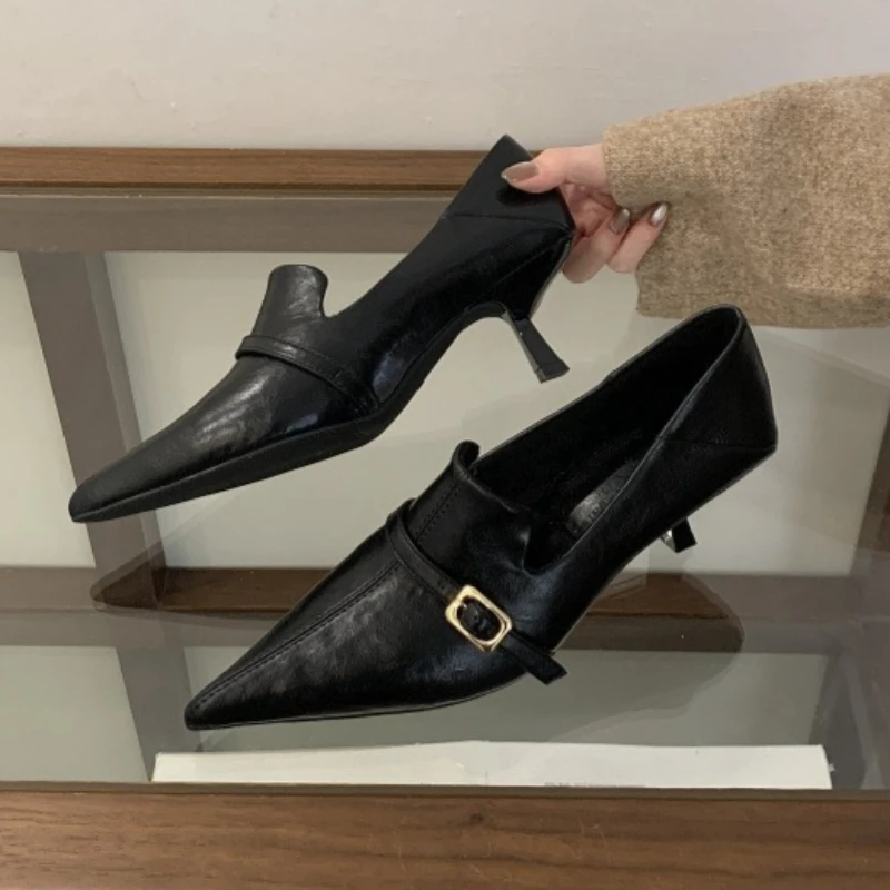 Şık Kitten Topuklu Kadın Ayakk - Formal Belt Leather Thin incelemesi ve fiyatı