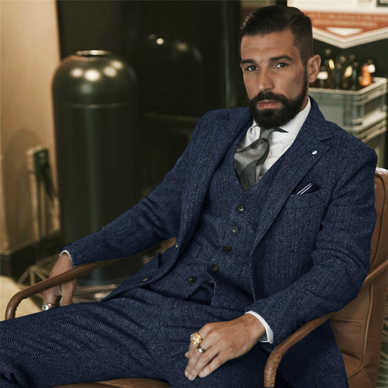 Gri yün tüvit kış Suit erkekle - Men Formal Wear Wedding incelemesi ve fiyatı